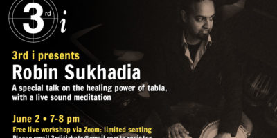 Musician Robin Sukhadia with tabla